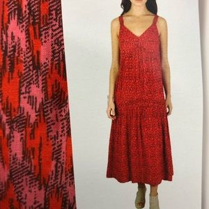 Joie Maxi Dress, Sleeveless Tiered Flowing  Dress, Tea Rose, MSRP $248